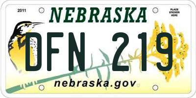 NE license plate DFN219