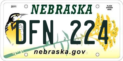 NE license plate DFN224