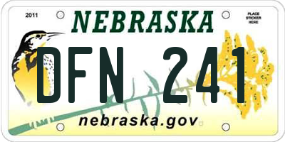 NE license plate DFN241