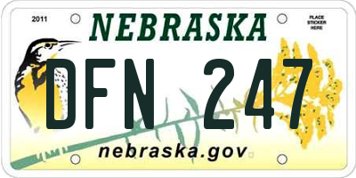 NE license plate DFN247