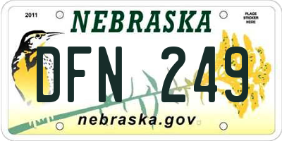 NE license plate DFN249