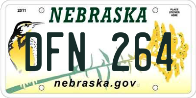 NE license plate DFN264