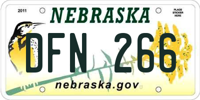 NE license plate DFN266