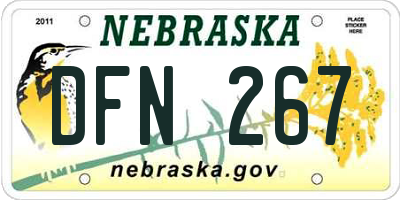 NE license plate DFN267