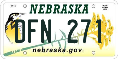 NE license plate DFN271
