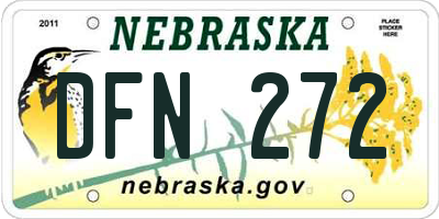 NE license plate DFN272