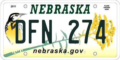 NE license plate DFN274