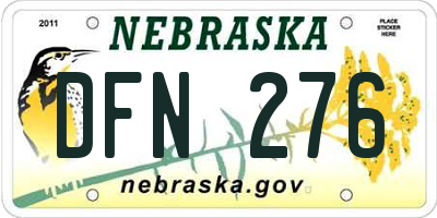 NE license plate DFN276