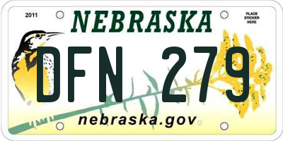NE license plate DFN279