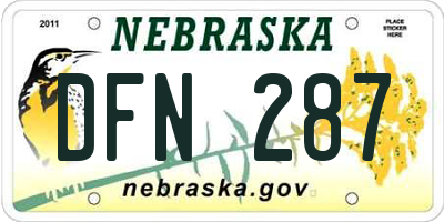 NE license plate DFN287