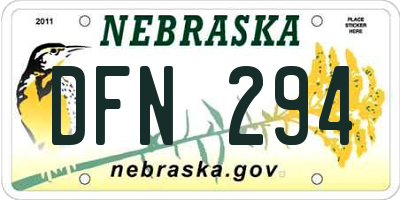 NE license plate DFN294