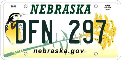 NE license plate DFN297
