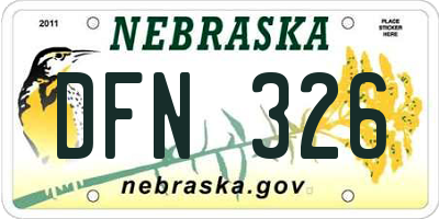 NE license plate DFN326