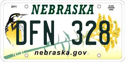 NE license plate DFN328