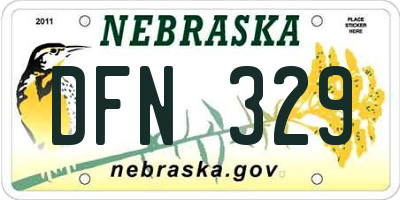 NE license plate DFN329