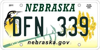 NE license plate DFN339