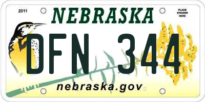 NE license plate DFN344
