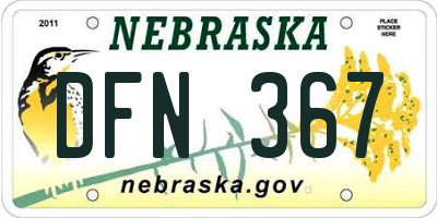 NE license plate DFN367