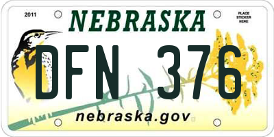 NE license plate DFN376