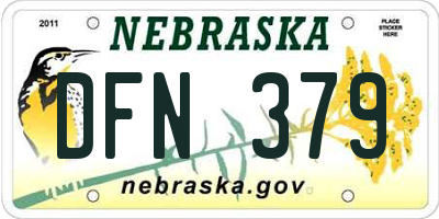 NE license plate DFN379