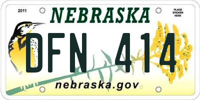 NE license plate DFN414