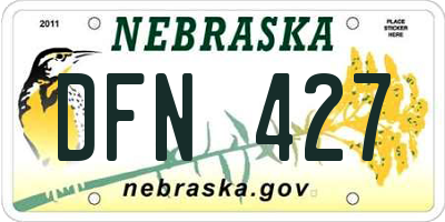 NE license plate DFN427