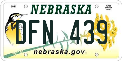 NE license plate DFN439
