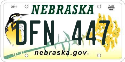 NE license plate DFN447