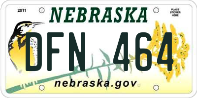 NE license plate DFN464