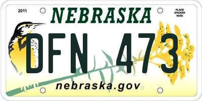 NE license plate DFN473