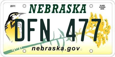 NE license plate DFN477