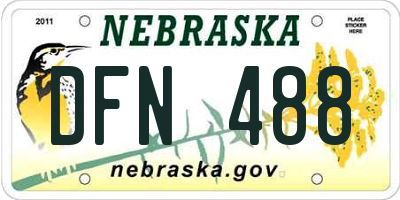 NE license plate DFN488