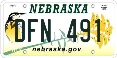 NE license plate DFN491