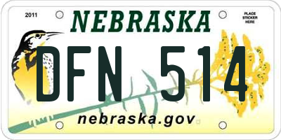 NE license plate DFN514