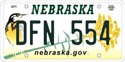 NE license plate DFN554