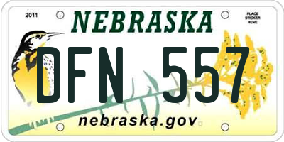 NE license plate DFN557