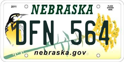 NE license plate DFN564