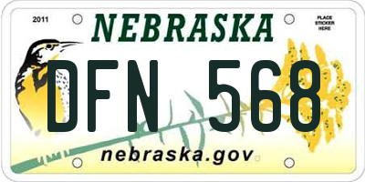 NE license plate DFN568