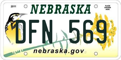 NE license plate DFN569