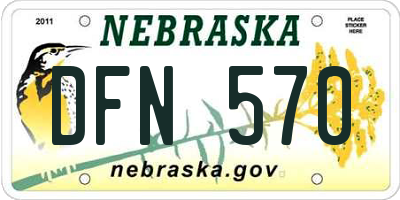 NE license plate DFN570