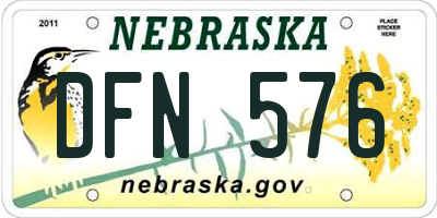 NE license plate DFN576