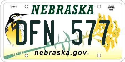 NE license plate DFN577