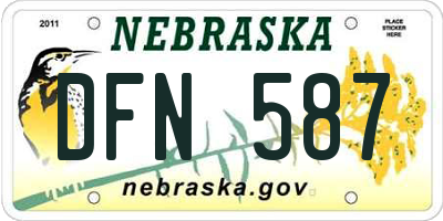 NE license plate DFN587