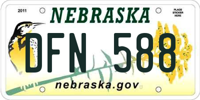 NE license plate DFN588