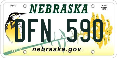 NE license plate DFN590