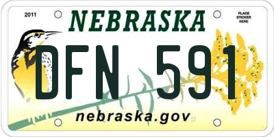 NE license plate DFN591