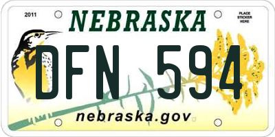 NE license plate DFN594