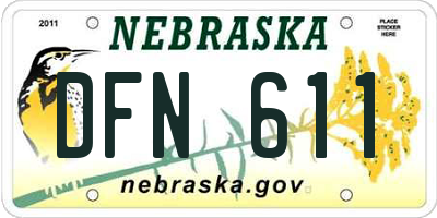 NE license plate DFN611