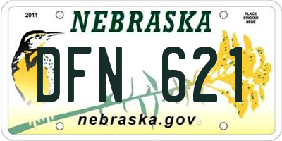 NE license plate DFN621