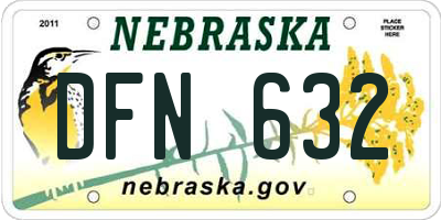 NE license plate DFN632